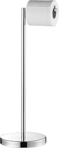 Marmolux Acc - Free Standing Toilet Paper Holder Stand with Storage for 4 Rolls of Toilet Tissue for Bathroom, Stainless Steel (Polished Chrome) 1pc - Bathroom Organizer - Toilet Paper Storage