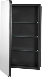 VEVOR Medicine Cabinet, 16.5 x 27.5 inch, Medicine Cabinet for Bathroom with Mirror, Aluminum Frame Bathroom Wall Cabinet, 3-Layer Adjustable Shelves, Recessed & Wall-Mounted Installation
