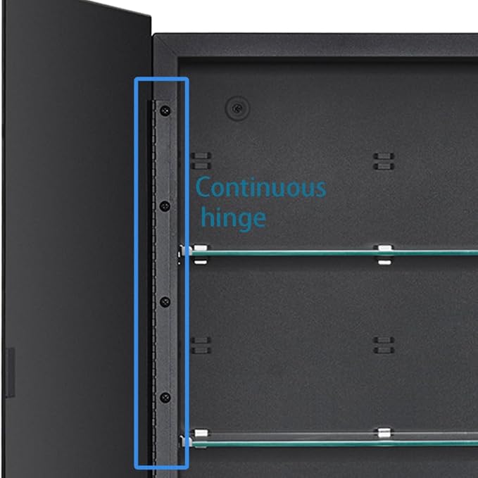 Black Bathroom Medicine Cabinet with Beveled Edge Mirrored Door 30 x 26 inch, Recessed or Surface Mount, with Adjustable Glass Shelves