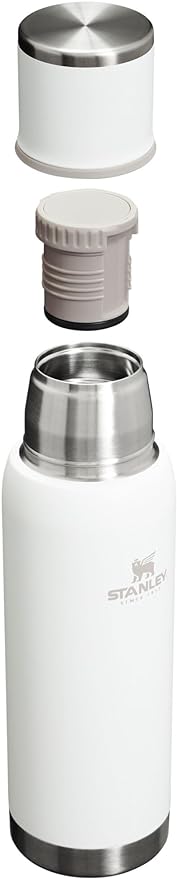 Stanley Adventure-To-Go Vacuum Bottle 1.1 qt | Wide Mouth with Leakproof Cup Lid | Keep Drinks Hot or Cold | Packable for Travel | Insulated Stainless Steel Thermal Bottle | BPA-Free | Frost