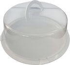 Reusable Cake Carrier with Lid – 12 x 12 x 4.75 Inch BPA-Free Plastic Container with Handle – Fits 10-Inch Round Cakes – Freezer Safe, Lightweight, Clear Cake Holder for Storage & Transport