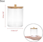 Hipiwe 2 Packs Acrylic Qtip Holder Clear Bathroom Dispenser with Lid Plastic Bathroom Canisters Round Apothecary Jar Set Cotton Swab and Ball Storage Organizer for Makeup Sponges, Bath Salts