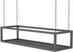 Metal Ceiling Plant Shelf with Ceiling Iron Chain Ceiling Mounted Storage Racks/Shelving for Bars Restaurants Kitchens - Decor Stand/Floating Organizer Shelves(80x25x15cm)