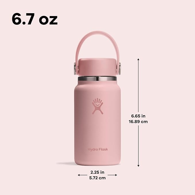 Hydro Flask Micro Bottle - Insulated Mini Leak Proof Flask for Purse or Pocket in 6.7 Oz Oat Tan