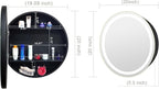 20inch Round Medicine Cabinet with Lights,Led Medicine Cabinet with Defogger,Illuminated Mirror Cabinet for Bathroom,Dimmable,Anti-Fog,3 Colors,Surface Mount Only