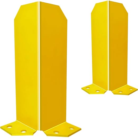 Pallet Rack Post Protectors 16" Height Steel Rack Guard, Safety Yellow Racking Guard for Pallet Edge Protection (2 Packs)