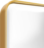 Fundin Plastic Medicine Cabinet, Beveled Edge Mirror Door with Round Corner Metal Frame, Recessed and Surface Mount Bathroom Medicine Cabinet, Golden,16 x 24 inch Mirror Size
