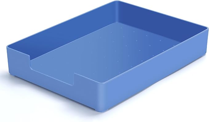 Letter-Size Tray Desk Letter Tray Paper Tray, Sturdy Heavy-Duty Plastic Printer Paper Tray, Single-Tier Stackable File Storage Organizer for Office Home (Blue)