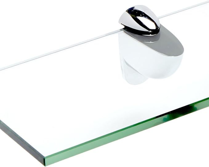 Spancraft Glass H-12x48-Chrome Heron Glass Shelf, Chrome, 12" x 48"