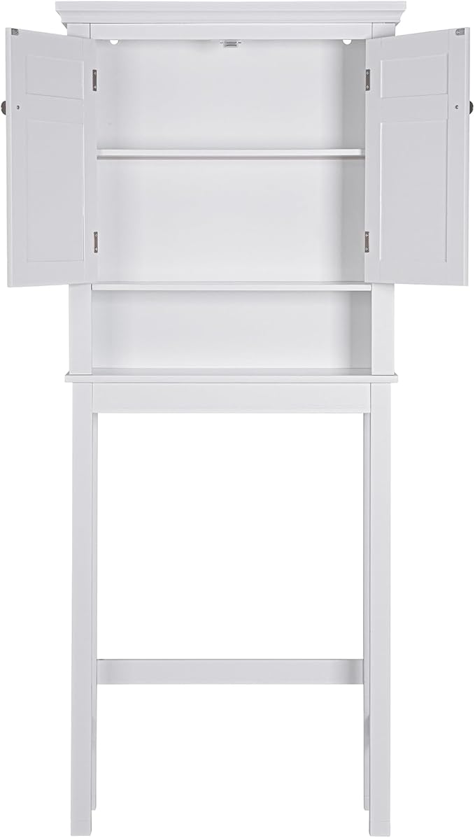 Spirich Over The Toilet Storage Cabinet, Bathroom Shelf Over The Toilet, Over Toilet Bathroom Organizer (White)