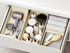 DIMJ Drawer Organizers Clothes, Set of 6 Dresser Organizer Bins, Fabric Closet Organizers and Storage, Shallow Drawer Dividers for Nursery, Clothing, Baby Clothes, Socks, Underwears, Tie (Beige)