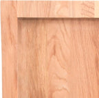 vidaXL Handmade Bathroom Countertop in Treated Solid Oak with Live Edge - Versatile Use as Vanity/Desk/Table Top - Ready-to-use Light Brown Finish, 55.1"x23.6"x(0.8"-2.4")