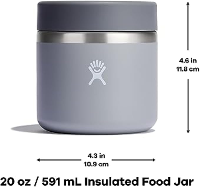 Hydro Flask Food Jar – Insulated Stainless Steel, Snack Travel Container for Hot Food, Lunch, & Soup 20 Oz Black