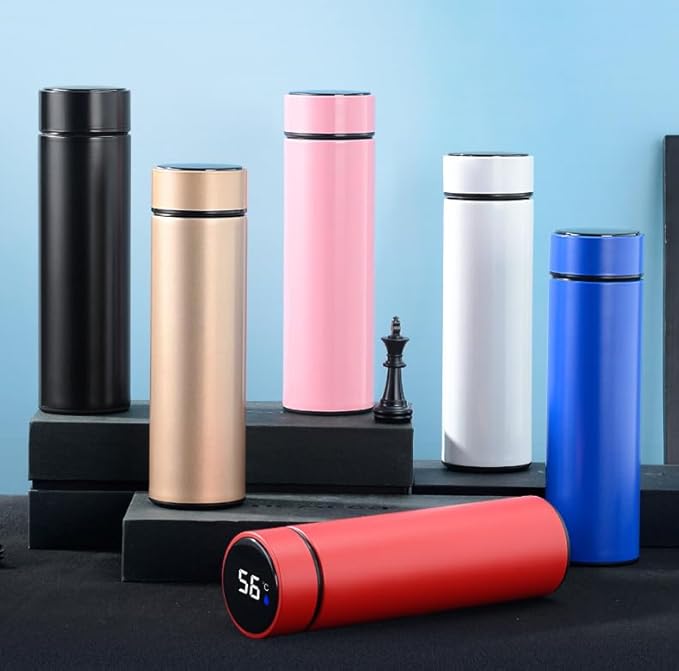Smart Water Bottle Stainless Steel Vacuum Flask,Travel Mug with Smart LCD Touch Screen, Keep Hot Or Cold, Car Portable Travel Tea Coffee Vacuum Thermo Cup,Insulated Water Bottle