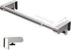 VEHHE Kitchen Towel Holder, Hand Screwed Telescopic Kitchen Towel Rack, Stainless Steel Adjustable Length and Width Over The Cabinet Door Towel Rack with EVA Foam Pad (Silver)