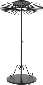 Scarf Display Stand 30-Arm Scarf Holder Organizer Freestanding Scarf Hanger 360° Rotating Rack for Home and Clothing Store (Black, 30 Rods)