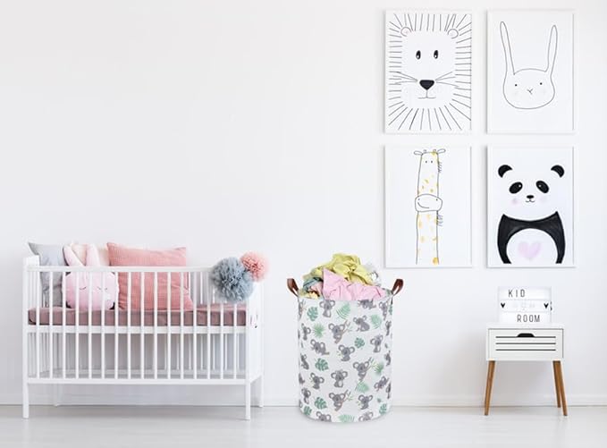 Essme Baby Laundry Basket,Kids laundry hamper for Baby Room Decor,Nursery Hamper, Animal Basket,Gift Baskets,Home Organizer(Koala)