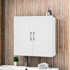Haotian Wall Cabinet Laundry Room, Medicine Cabinet for Bathroom Kitchen Garage, Wall Storage Cabinet with Adjustable Shelf, White FRG231-W