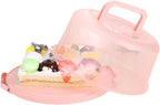 Cake Carrier with Lid and Handle, Round Cake Containers for 10 inch Cakes, Cupcake Holder, Dustproof, Portable Cupcakes Transport Container for Cakes Pie Muffin Pizza Desserts