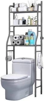3-Shelf Bathroom Organizer Over The Toilet, Bathroom Spacesaver (Black)