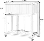 Patio 35.4''x17.7''x37.4'' Mini Wood Cold Frame, Compact 2 Doors Garden Greenhouse with Wheels, Raised Bed with Liner for Indoor Outdoor Use (Black)