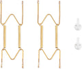 Bilillo 2 Pack Plate Hangers for The Wall, Suitable for 6-8 inch Decorative Plate, Stainless Steel Invisible Heavy Duty Wire Plate Holder with Wall Hooks, Plate Hangers for Displaying Plates