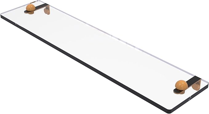 Allied Brass RC-1/22-GLY 22 Inch Glass Vanity Shelf with Beveled Edges, Golden Yellow