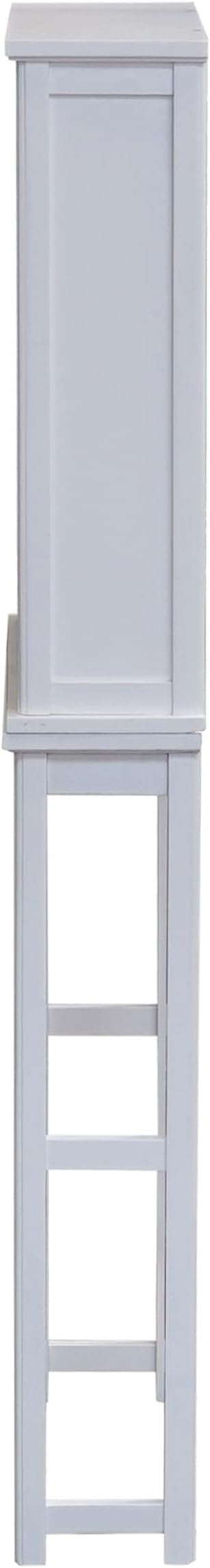 Alaterre Furniture Dorset Over-the-Toilet Storage Cabinet Set – Space-Saving Open Wall Cabinet with Adjustable Shelves, Zinc Metal Hinges, and Nylon Floor Levelers (White)