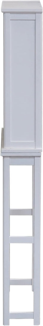 Alaterre Furniture Dorset Over-the-Toilet Storage Cabinet Set – Space-Saving Open Wall Cabinet with Adjustable Shelves, Zinc Metal Hinges, and Nylon Floor Levelers (White)