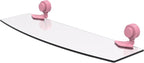 Allied Brass 433G/18-PNK Venus Collection 18 Inch Glass Shelf with Grooved Accents, Pink