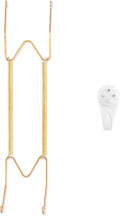 Plate Hangers for The Wall, Suitable for 12-16 inch Decorative Plate, Stainless Steel Wire Plate Holder with Wall Hooks and Rubber tip Protectors, Plate Hangers for Displaying Plates, Platter, Gold