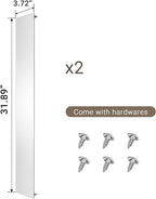 Side Mirrored Kits, 4'' W x 32'' H Decorative Side Mirrors Set of 2 for 32-Inch-Height Acrylic Smart Lighted Mirror Cabinet Surface-Mounting-Use Only (for Model-Aura)