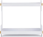 FFK 2 Tier Bathroom Countertop Organizer, SUS 304 Stainless Steel Storage Shelf for Cosmetic Organizer, Ideal for Cabinet, Countertop, Pantry, and Desktop, Office, White