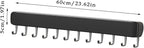 Kitchen Utensil Hanger Wall Mounted Hooks, No Drilling Removable and Adjustable Hooks Kitchen Rail with 8 Hooks for Hanging Cooking Utensils, Mugs, Spoons (12 Hooks)