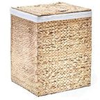 Seville Classics Premium Natural Handwoven Portable Laundry Bin Basket with Carrying Handles, Natural Water Hyacinth, Rectangular, Volume: 2.5 bushels or 3.1 cu. ft, 18.5" W x 12.2" D x 24" H