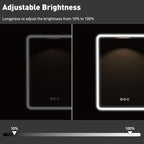 16 x 28 Inch LED Medicine Cabinet with Mirror, UL Certified Dimmable Lighted Bathroom Mirror Cabinet, Anti-Fog & Memory Function, 3 Color Modes, Recessed or Wall Mounted, Adjustable Shelf, Black
