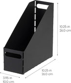 IRIS USA Metal Magazine File Holders, 6 Pack, For Letter/Legal File, Durable Vertical Desktop File Paper Organizer, File Storage Box Stand Rack for Document Notebook Binder Home Work Office, Black