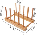 YWSHF Bamboo Wooden Dish Rack Dishes Drainboard Drying Drainer Storage Holder Stand Kitchen Cabinet Organizer for Dish/Plate/Bowl/Cup/Pot Lid/Book