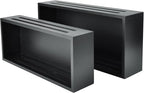 Bathroom Decor Box,Wooden Toilet Tank Topper Basket Tray,Back of Toilet Basket for Paper Storage Bathroom Counter Organizer (Black, Set of 2 Pieces)