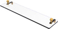 Allied Brass MA-1/22-SGL Mambo 22 Inch Glass Vanity Shelf with Beveled Edges, Spanish Gold