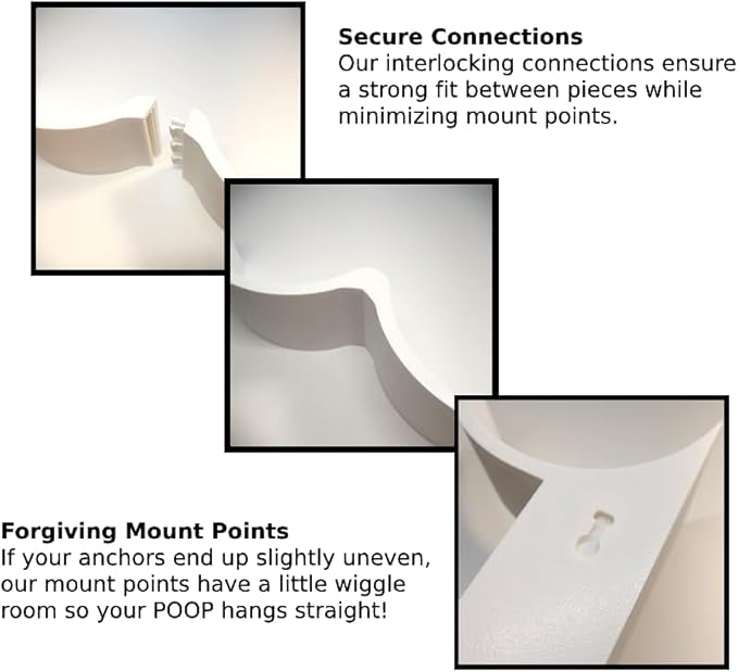 The Original Poop Toilet Paper Holder - Functional and Fun! Bathroom Wall Decor & Toilet Paper Shelf Storage Rack - Curvy P
