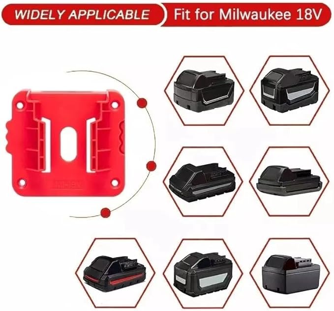 Tool Holder and Battery Holder for Milwaukee M18 18V, 10 Pack power hanger Wall Mount Organizer Storage Shelf with Screws