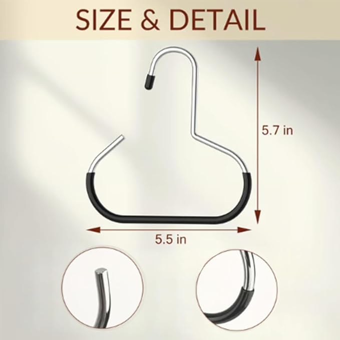 Durable Steel Hangers: Maximize Closet Space with Versatile Storage, Non-Slip Stainless Steel Clothes Rack Organizer for Hats, Ties, Scarves, Clothes (4, White)