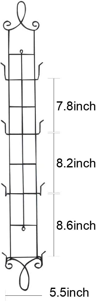 HOHIYA 42 Inch Plate Hangers Wall Display Rack 2 Pack Metal 4-Tier Vertical Heavy Duty Holder for Collectible Plates Picture Frames Artwork Taiwan Made Black