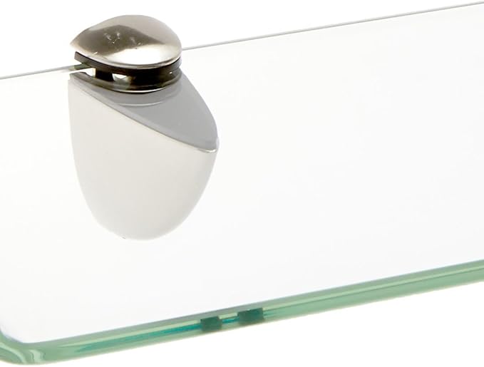 Spancraft Glass Osprey6x18-Brushed Steel Osprey Bent Glass Shelf, Brushed Steel Bracket, 6" x 18"