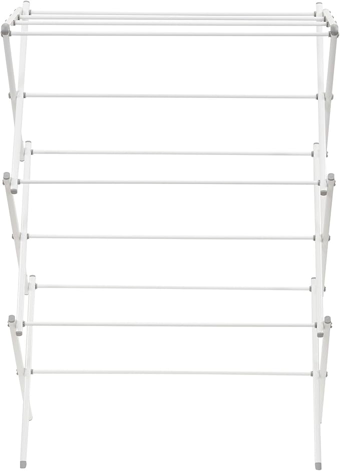 Household Essentials White 5119-1 Indoor Metal Clothes Drying Rack for Laundry