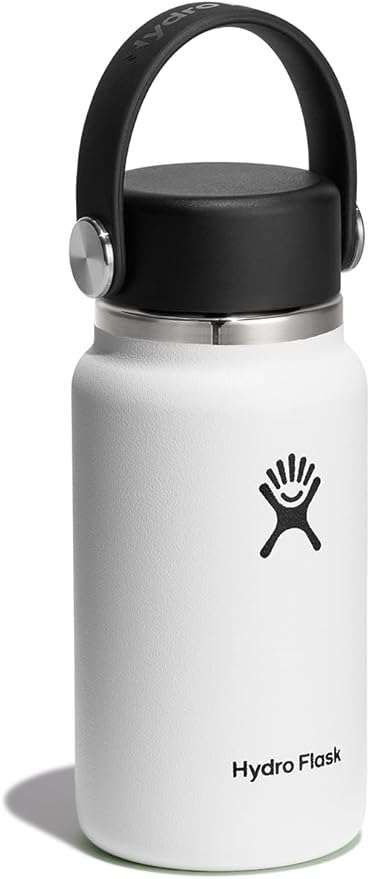 Hydro Flask Micro Bottle - Leak Proof Purse or Pocket Flask - Insulated Mini Water Bottle 6.7 Oz White