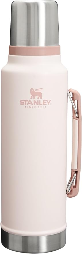 Stanley Classic Legendary Vacuum Bottle 1.5 qt | Wide Mouth with Leakproof Cup Lid | Keep Drinks Hot or Cold | Packable for Travel | Insulated Stainless Steel Thermal Bottle | BPA-Free | Rose Quartz