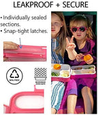 Small Snack Containers for Kids Toddlers - 3 Compartments (Set of 3) - Leak-proof Snack Boxes with Lids - BPA-Free Mini Bento Lunch Box - Ideal for School, Daycare, Holds 2 Cups (Pink Coral + Orange)