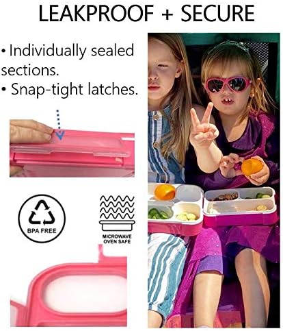 Small Snack Containers for Kids Toddlers - 3 Compartments (Set of 3) - Leak-proof Snack Boxes with Lids - BPA-Free Mini Bento Lunch Box - Ideal for School, Daycare, Holds 2 Cups (Pink Coral + Orange)